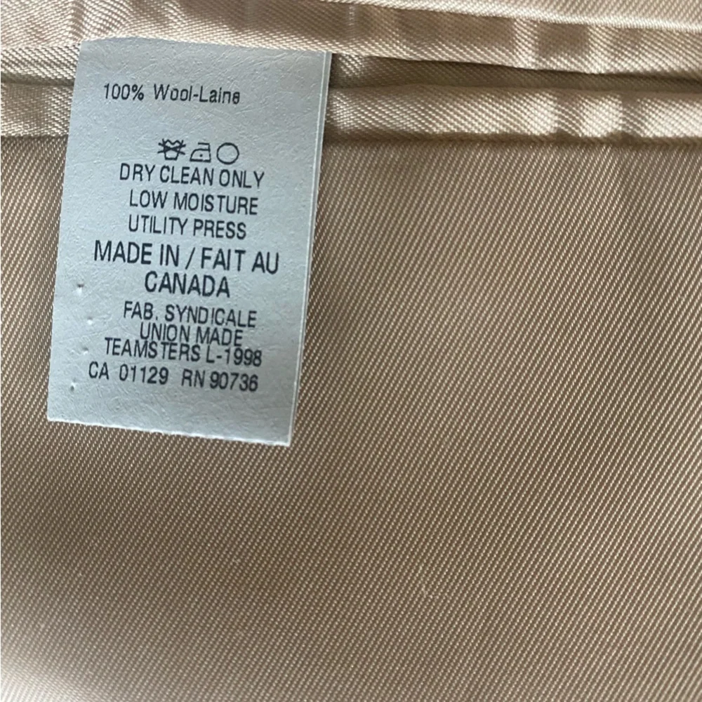 Lauren Ralph Lauren 100% Wool Executive Suit Beige Windowpane‎ Coat Size 40 R